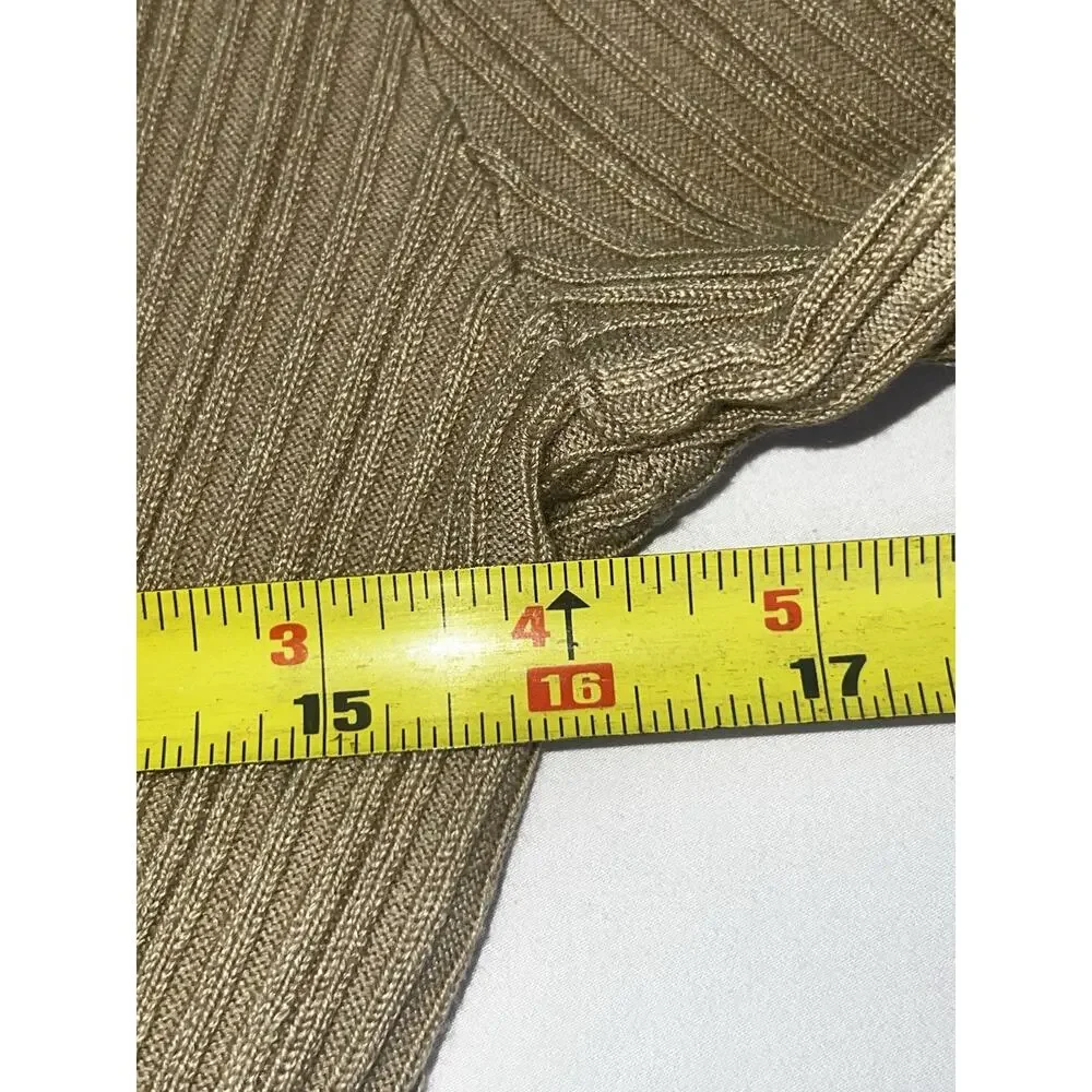 H&M Divided Rib Knit Crop Top Olive Green Long Sleeve Women’s Medium NWT